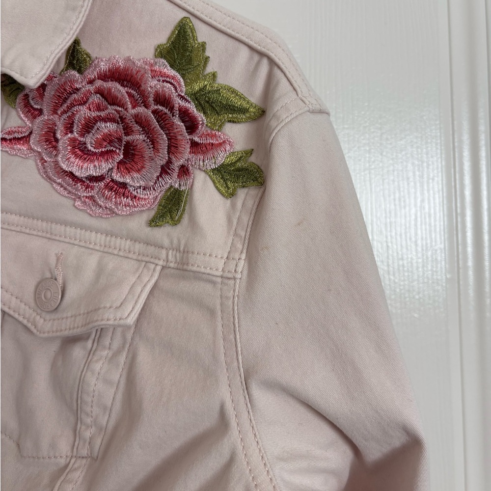 Lularoe Light Pink Rose Harvey Jacket Jean Jacket (M) - Picture 4 of 8